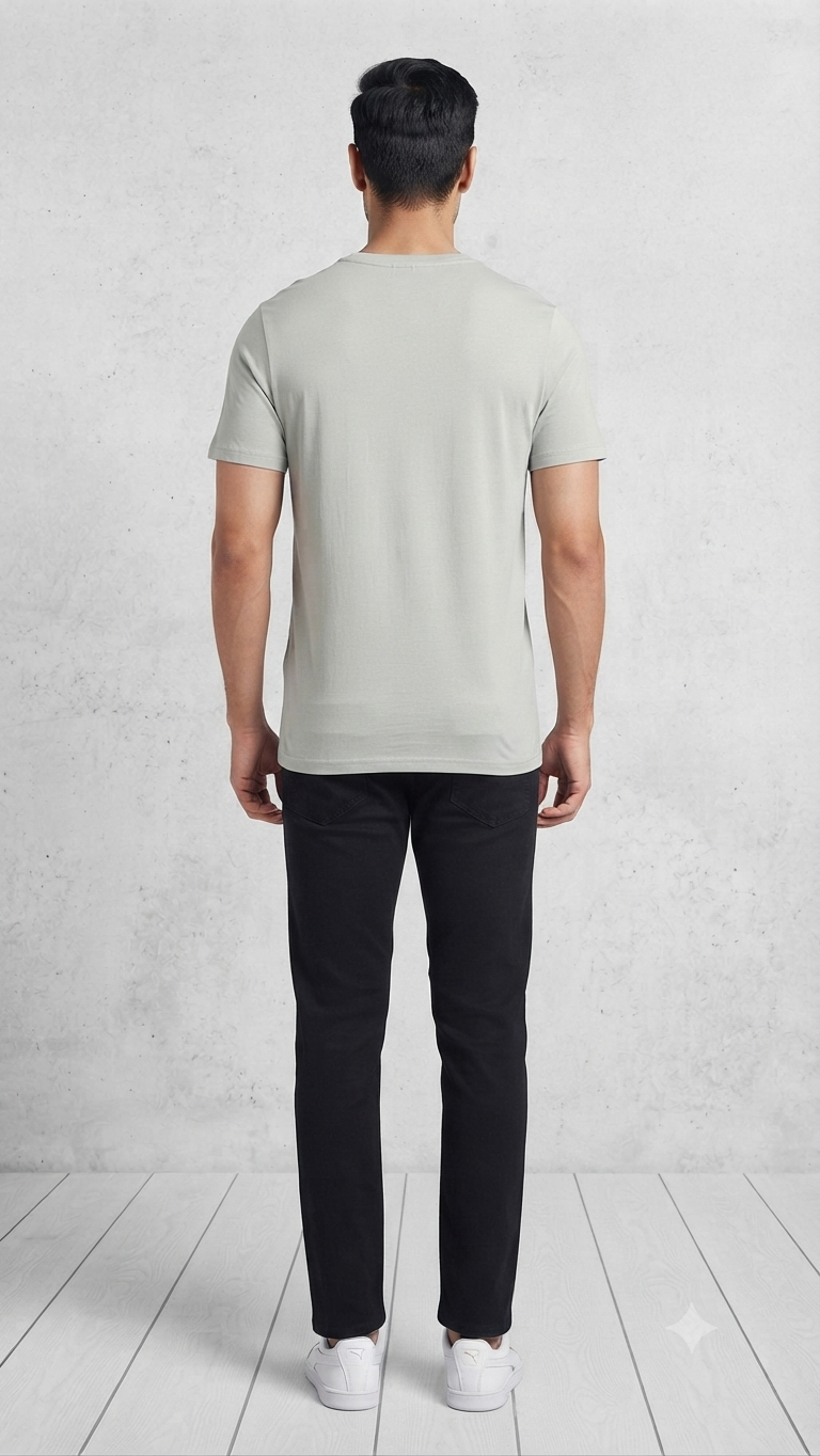 PUMA Men’s Light Grey Graphic Printed Round Neck T-Shirt