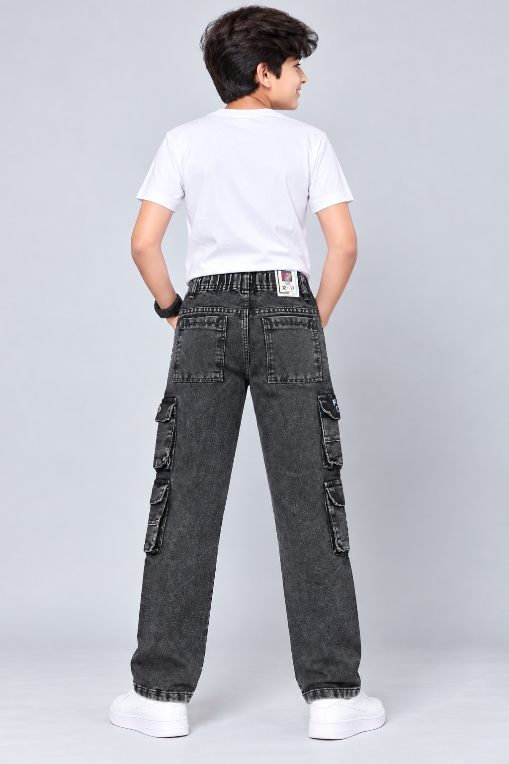 Boys Black Washed Stylish Denim Jeans