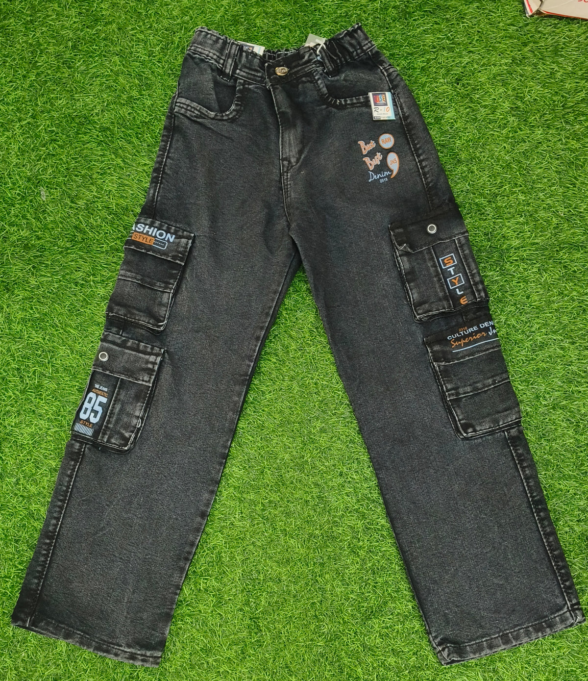 Boys Black Washed Stylish Denim Jeans