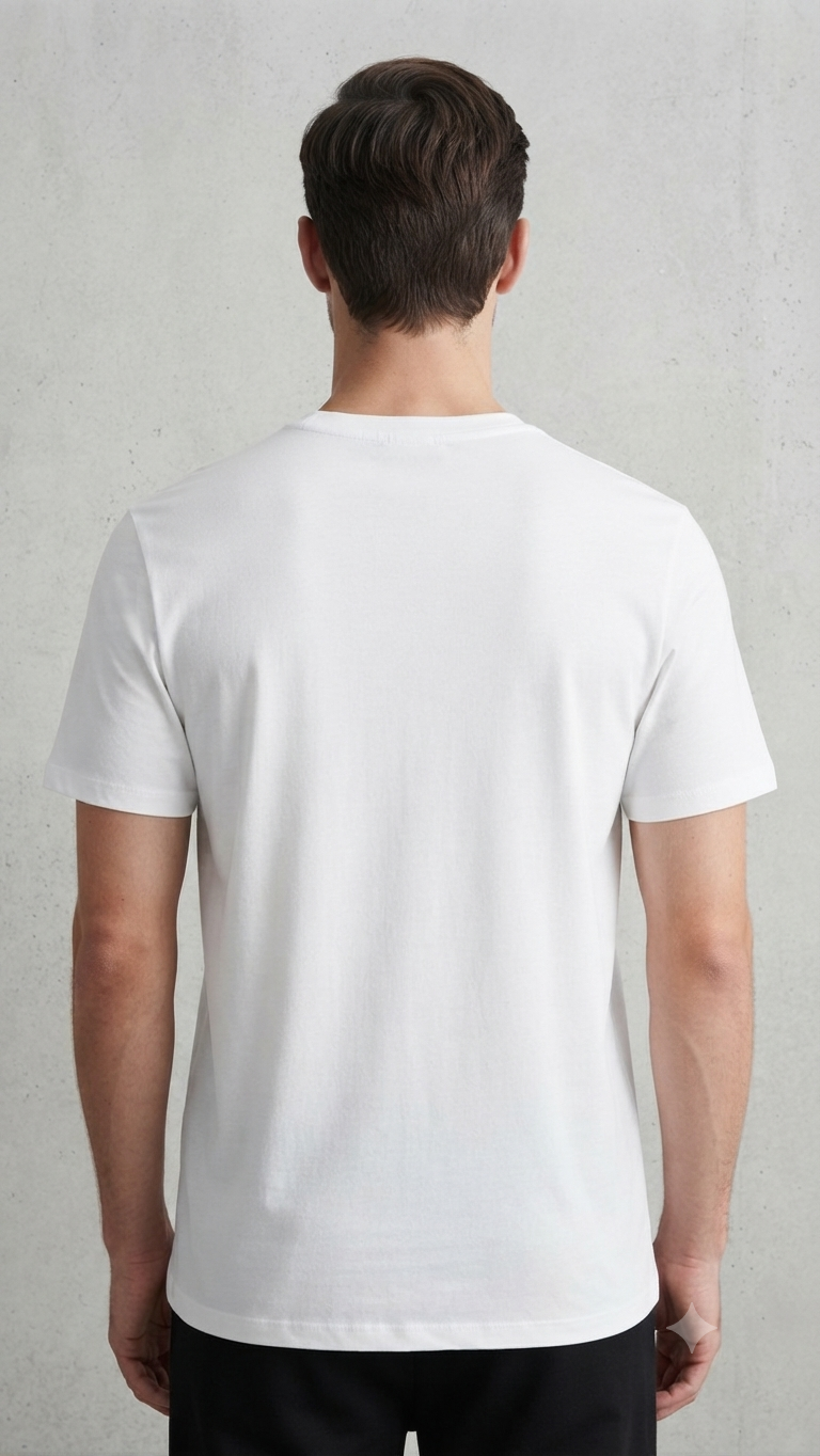 PUMA Men’s White Logo Graphic Printed Round Neck T-Shirt