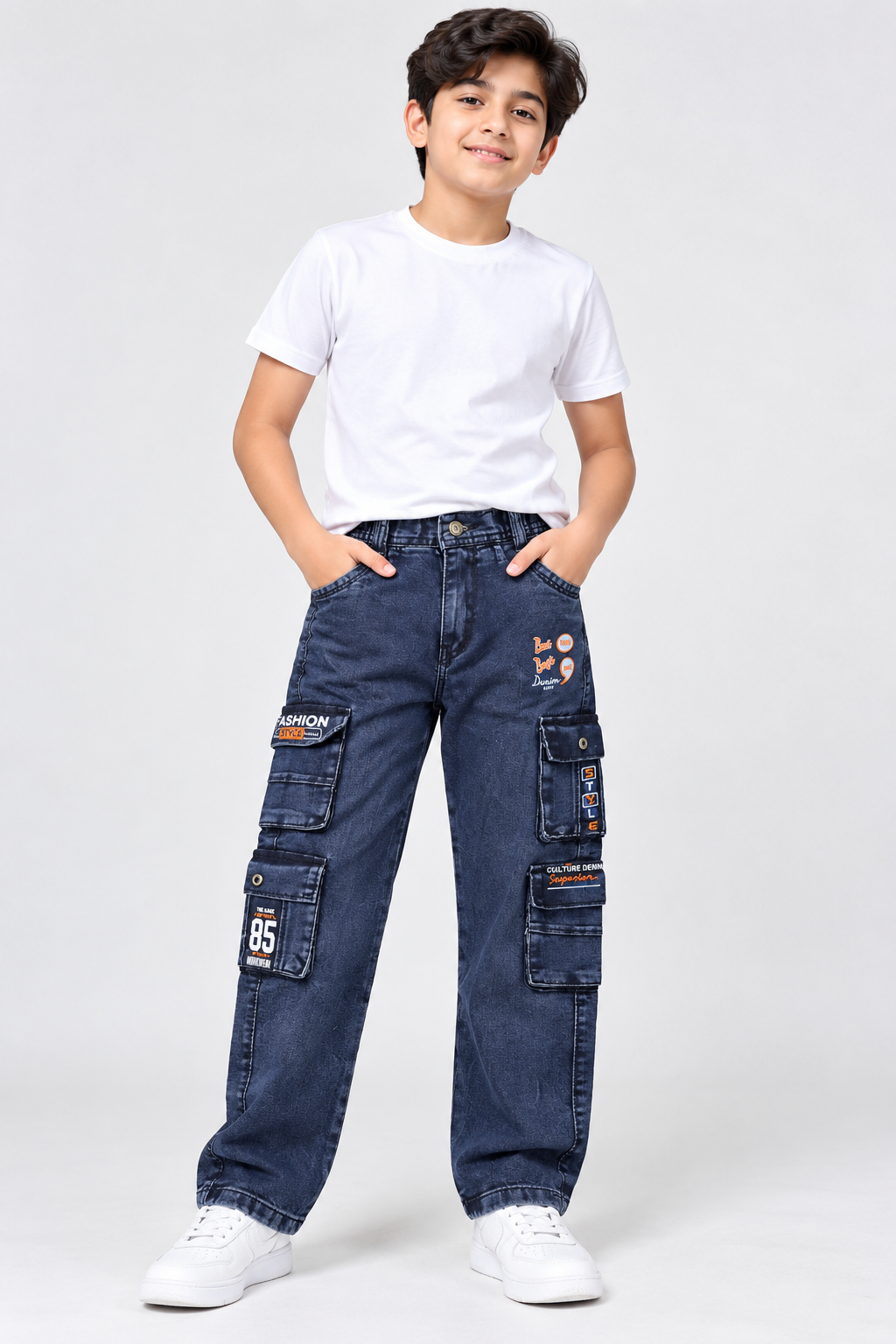 Boys black Washed Denim Stylish Jeans