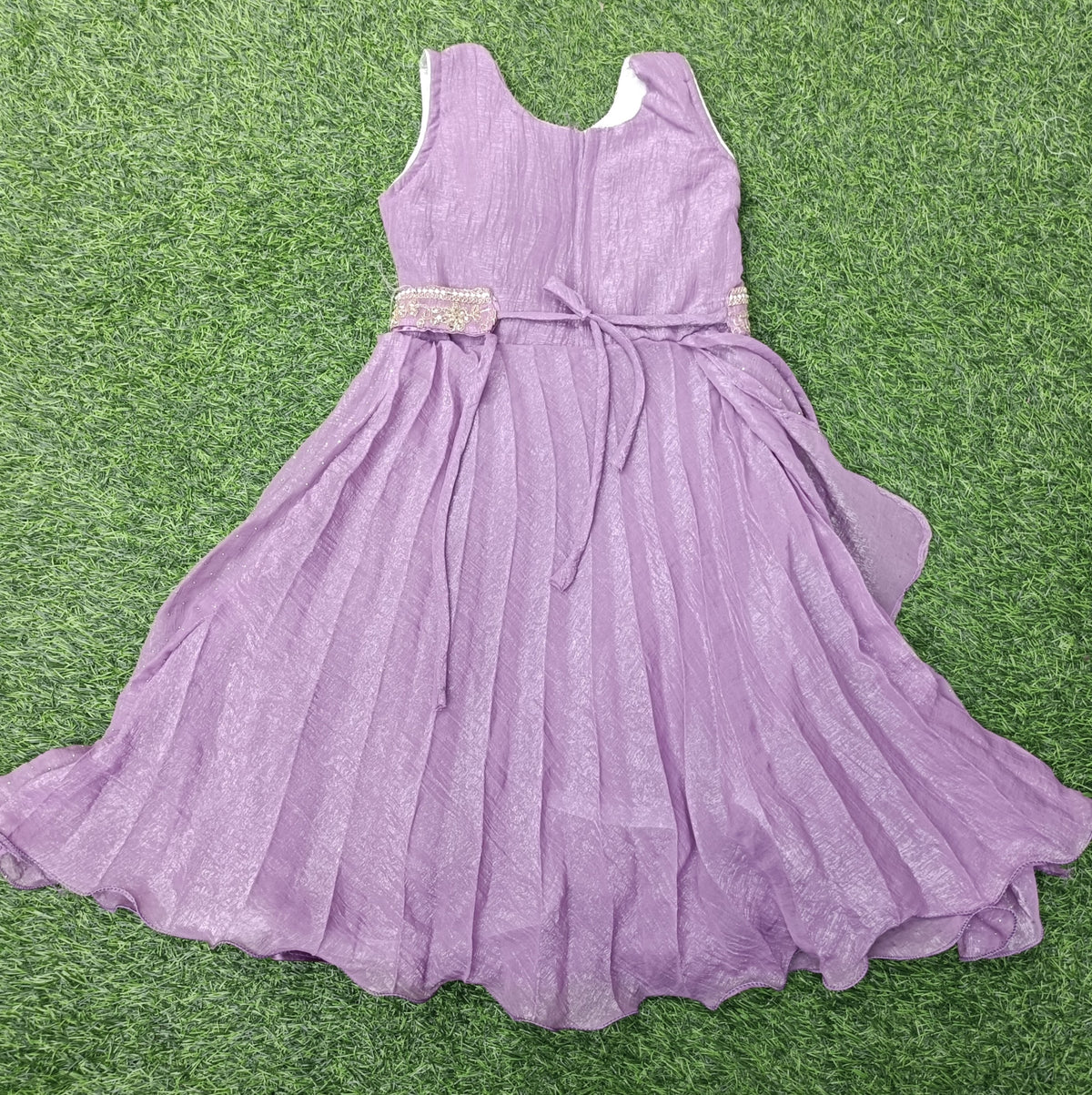 Girls Lavender Embellished Party Wear Long Frock