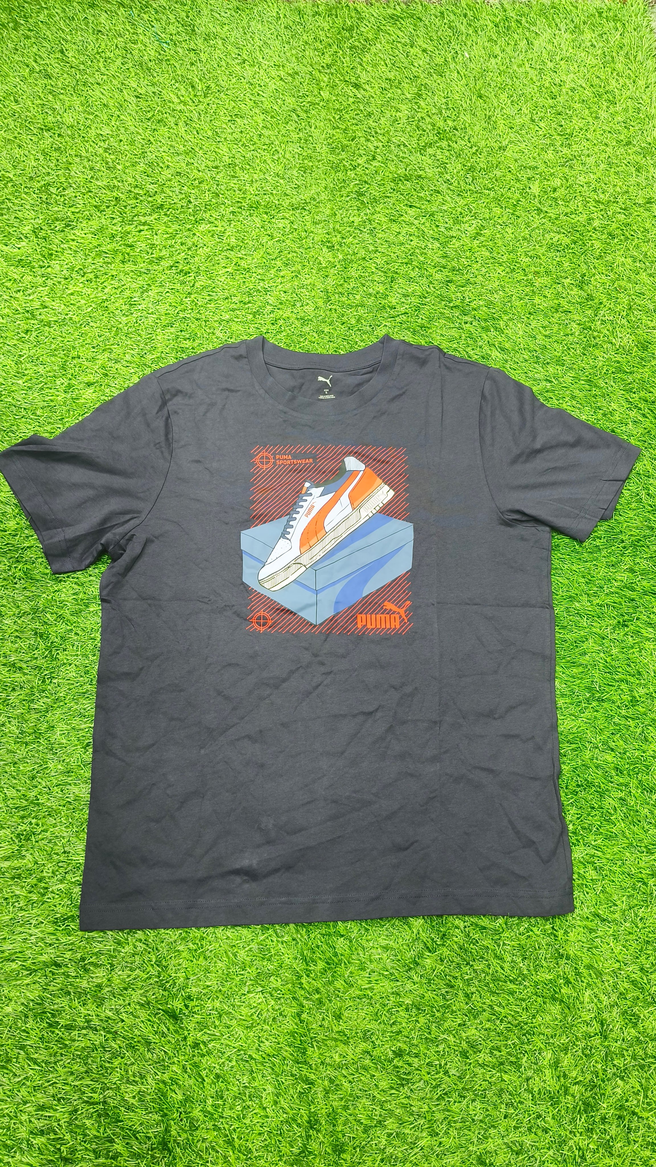 PUMA Men’s Dark Navy Blue Graphic Printed Round Neck T-Shirt