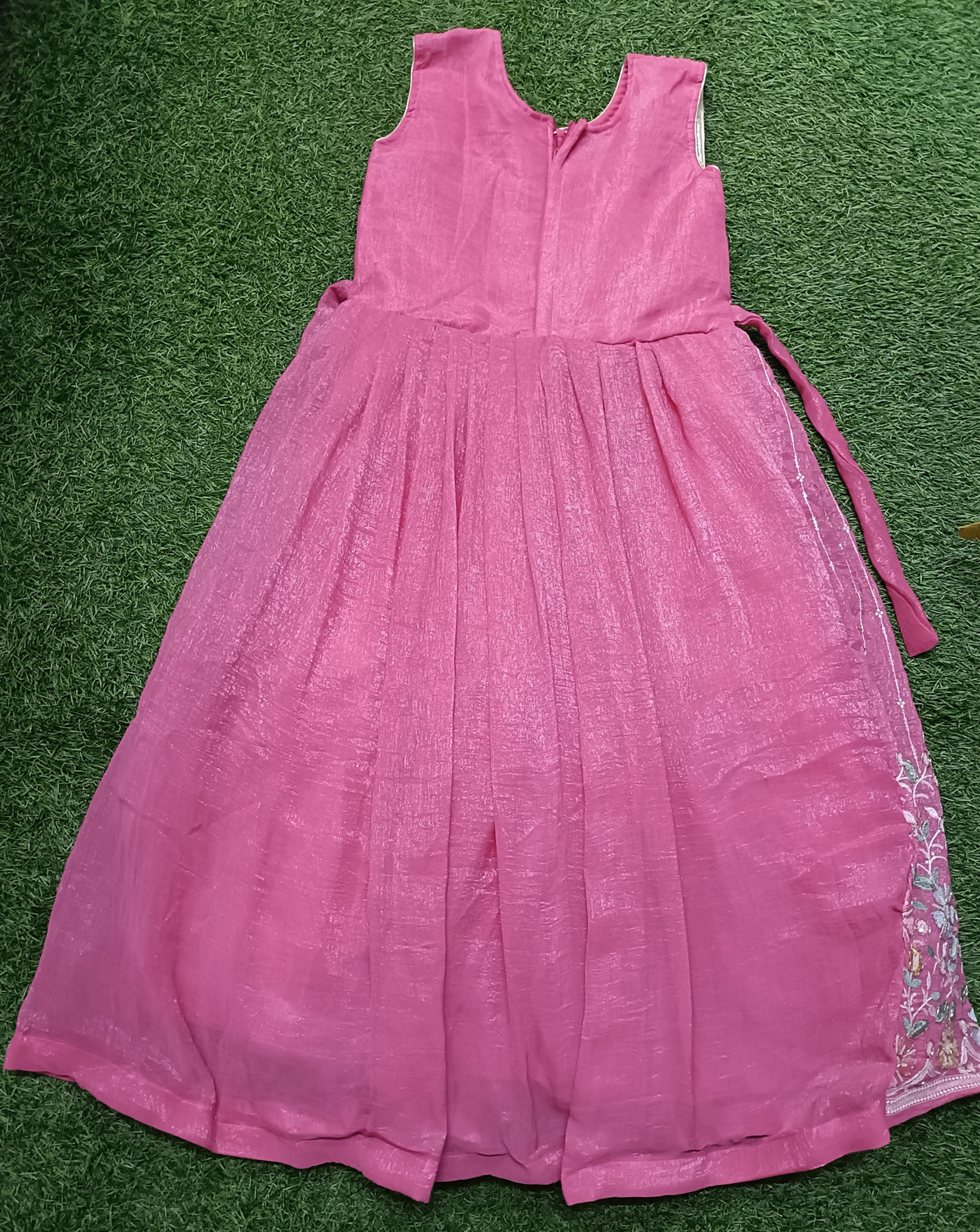 Women’s Pink Floral Printed Anarkali Long Dress