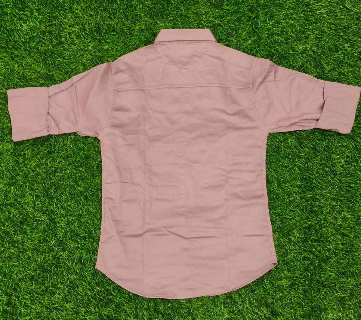 Boys Dusty Pink Solid Full Sleeve Shirt