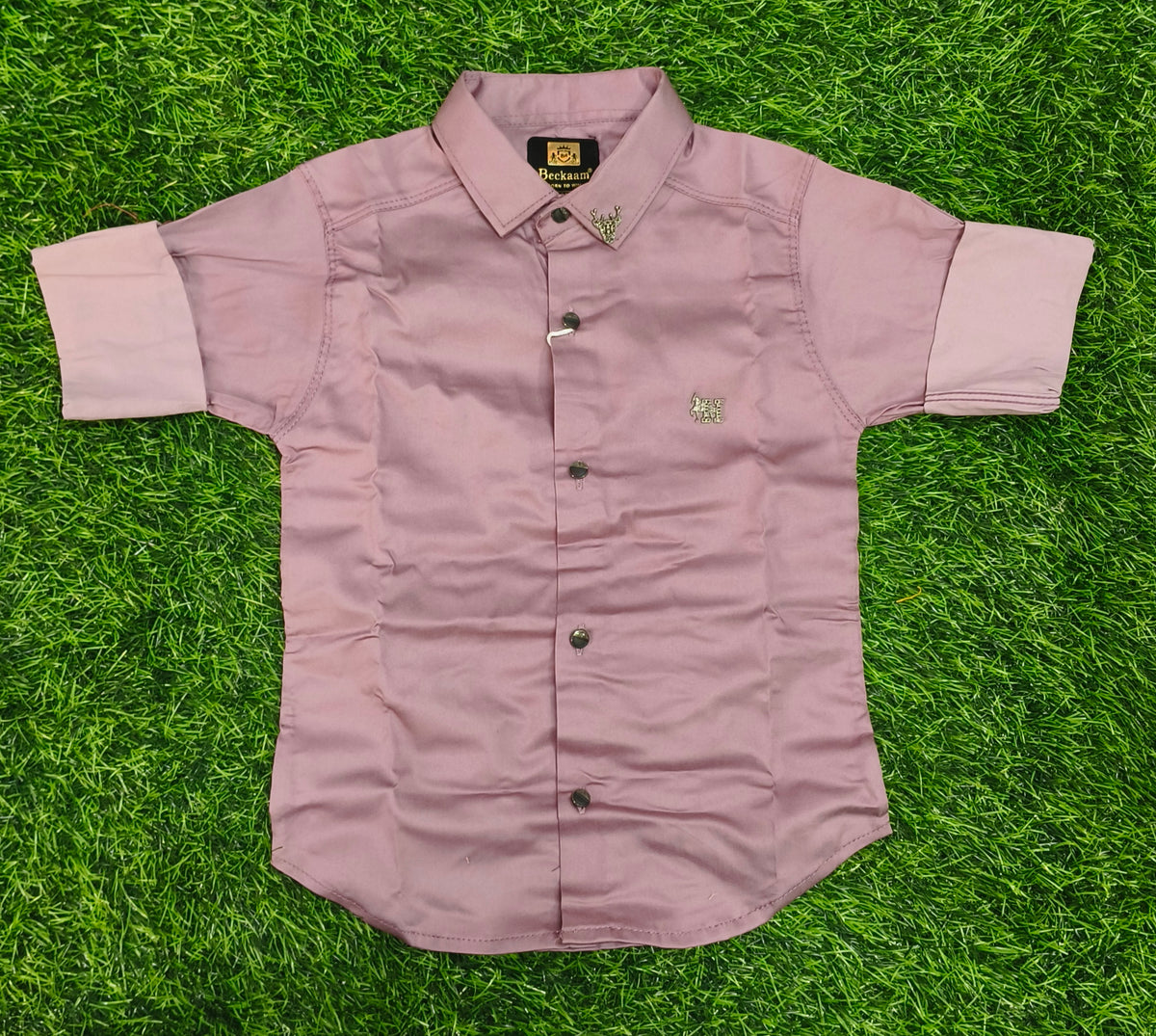 Boys Dusty Mauve Full Sleeve Casual Shirt