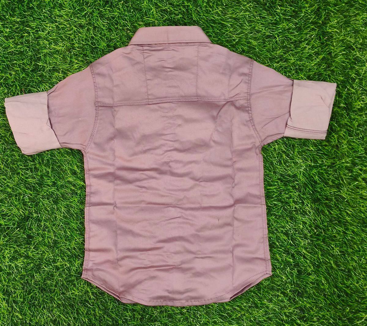 Boys Dusty Mauve Full Sleeve Casual Shirt
