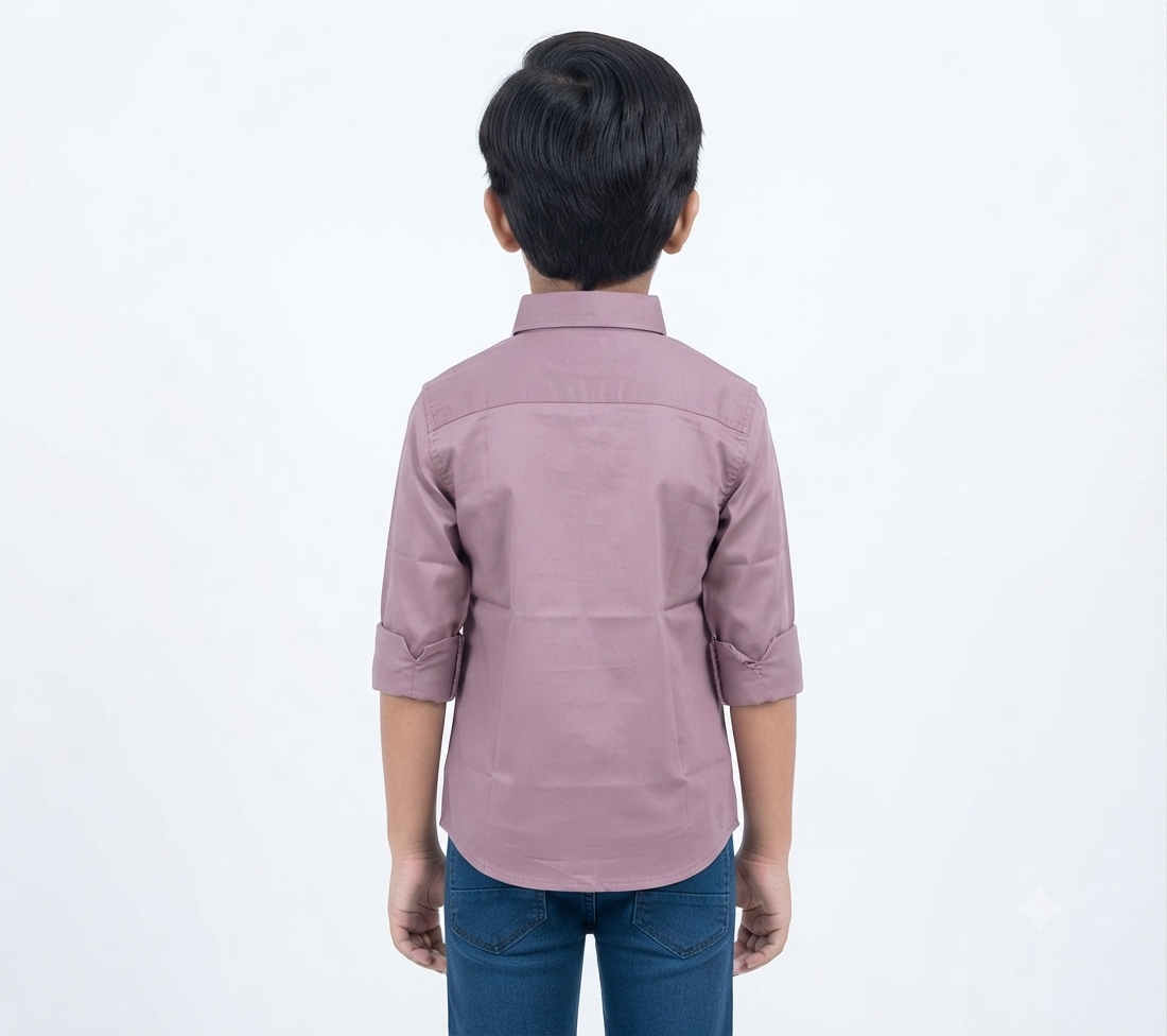 Boys Dusty Mauve Full Sleeve Casual Shirt