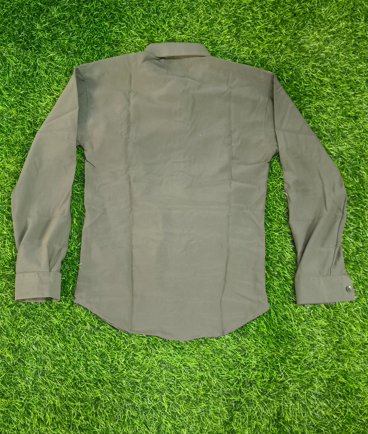 Boys Olive Green Deer Design Full Sleeve Shirt