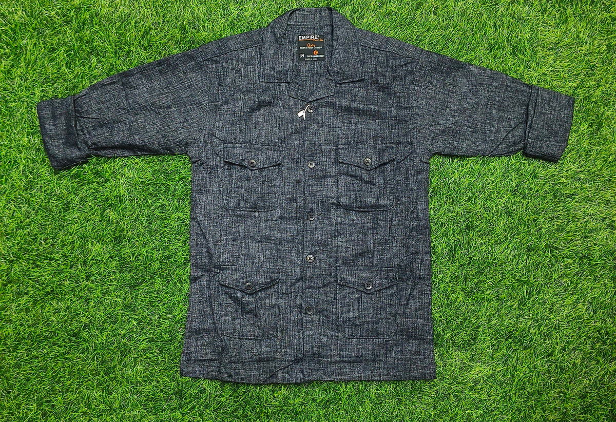 Boys Dark Grey color Textured Casual Shirt