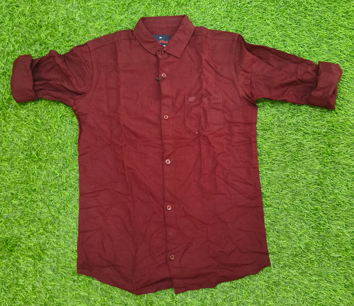 Boys Maroon color Solid Casual Shirt