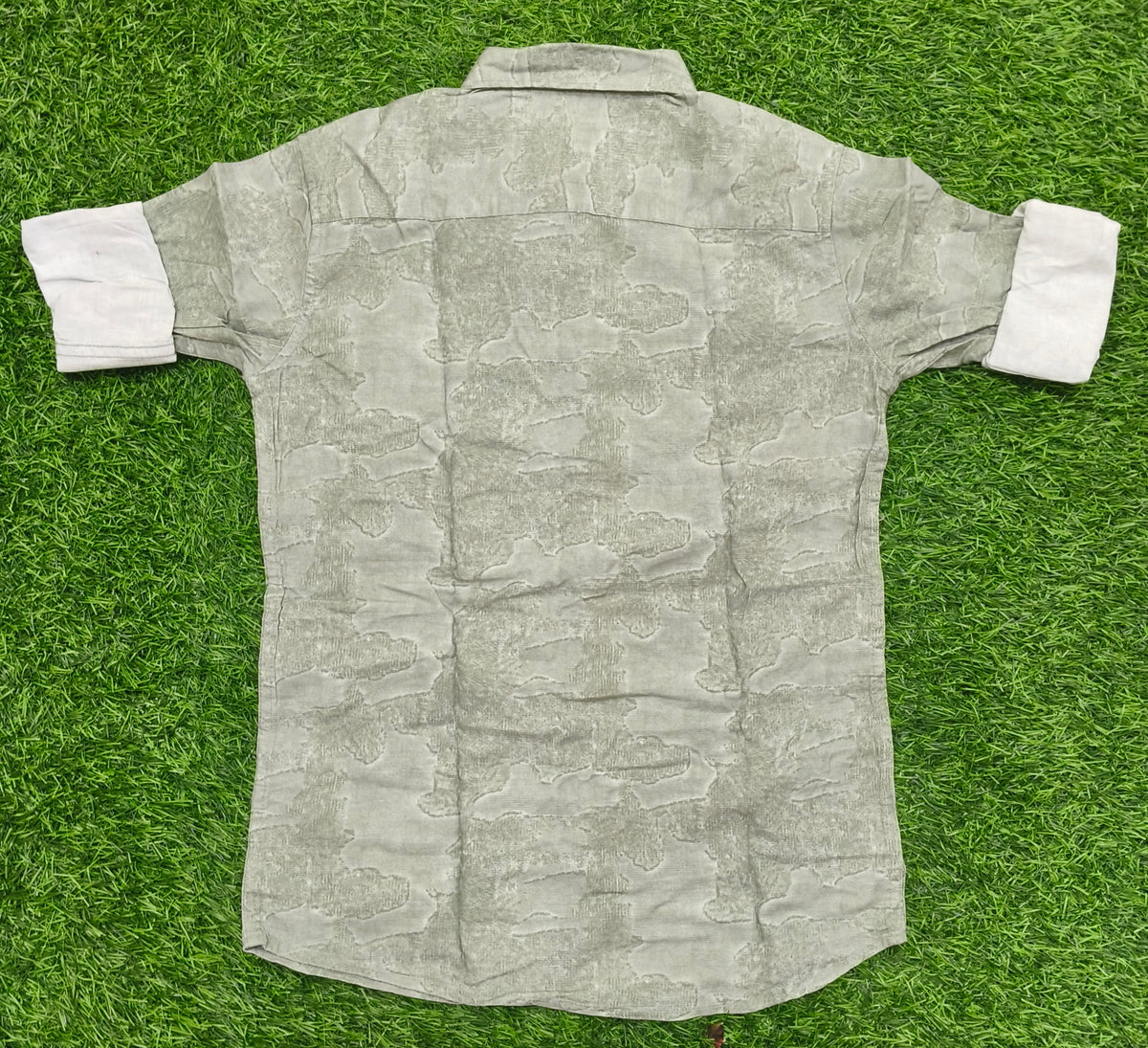 Boys Light Grey Abstract Printed Casual Shirt