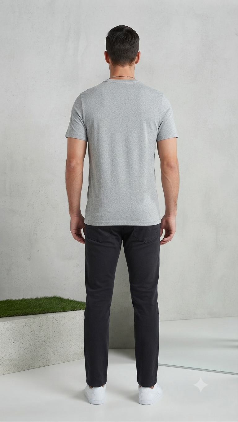 PUMA Men’s Light Grey Heather Logo Printed Round Neck T-Shirt
