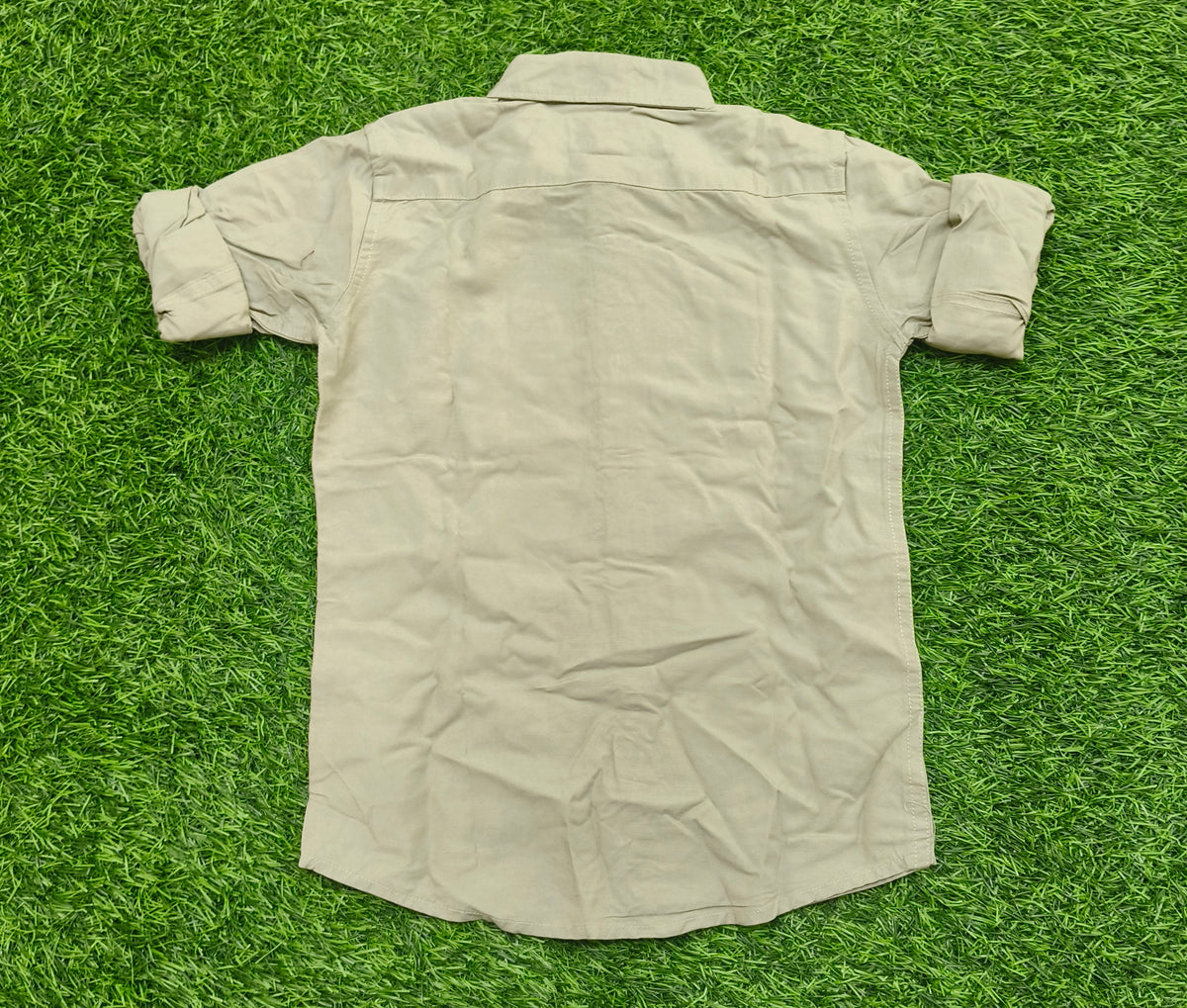 Boys Light Sage Green Solid Casual Shirt
