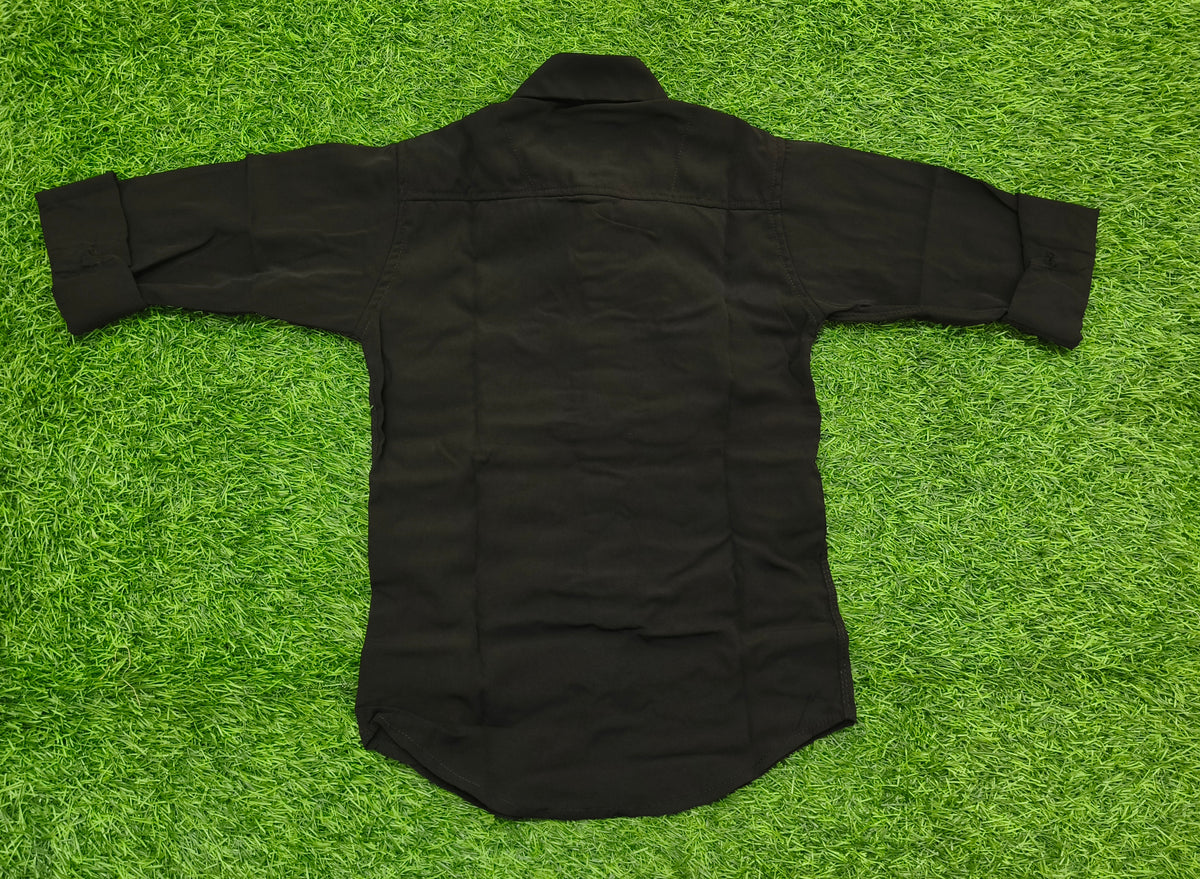 Boys Black Embellished Casual Shirt