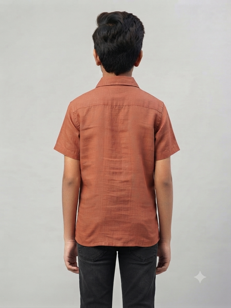 Boys Dusty rose  Half Sleeve Shirt