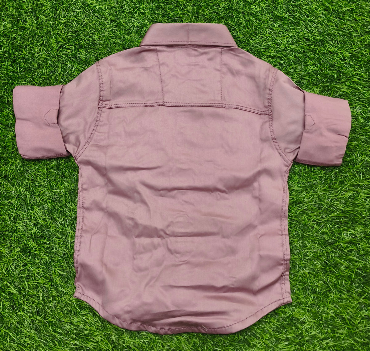 Boys Dusty Purple Solid Casual Shirt