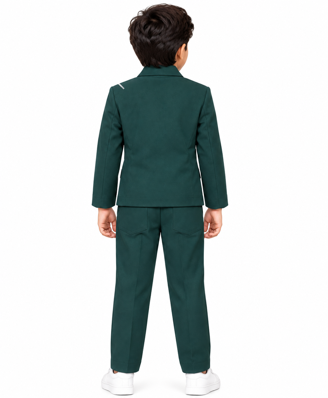 Boys Dark Bottle Green Safari Blazer Party Wear Set with Pant