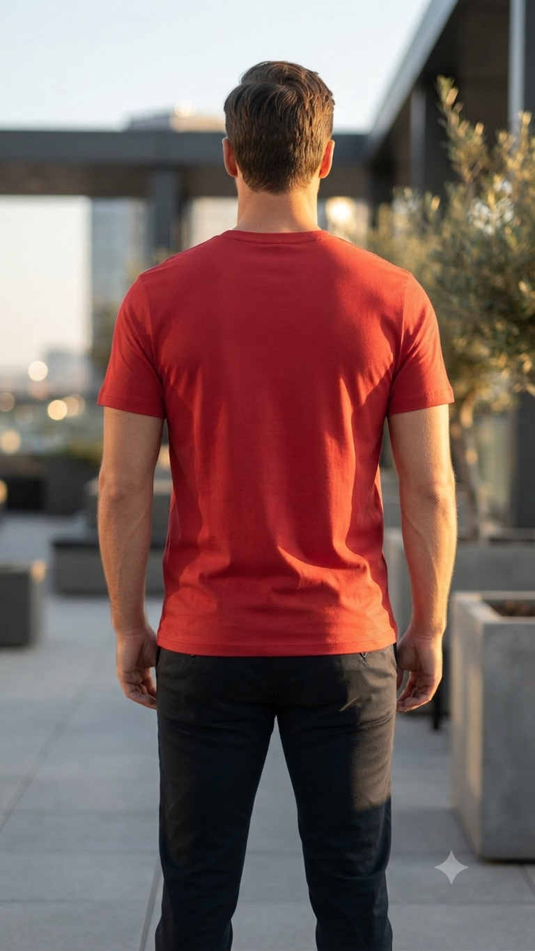 PUMA Men’s Red Embroidered Logo Round Neck T-Shirt