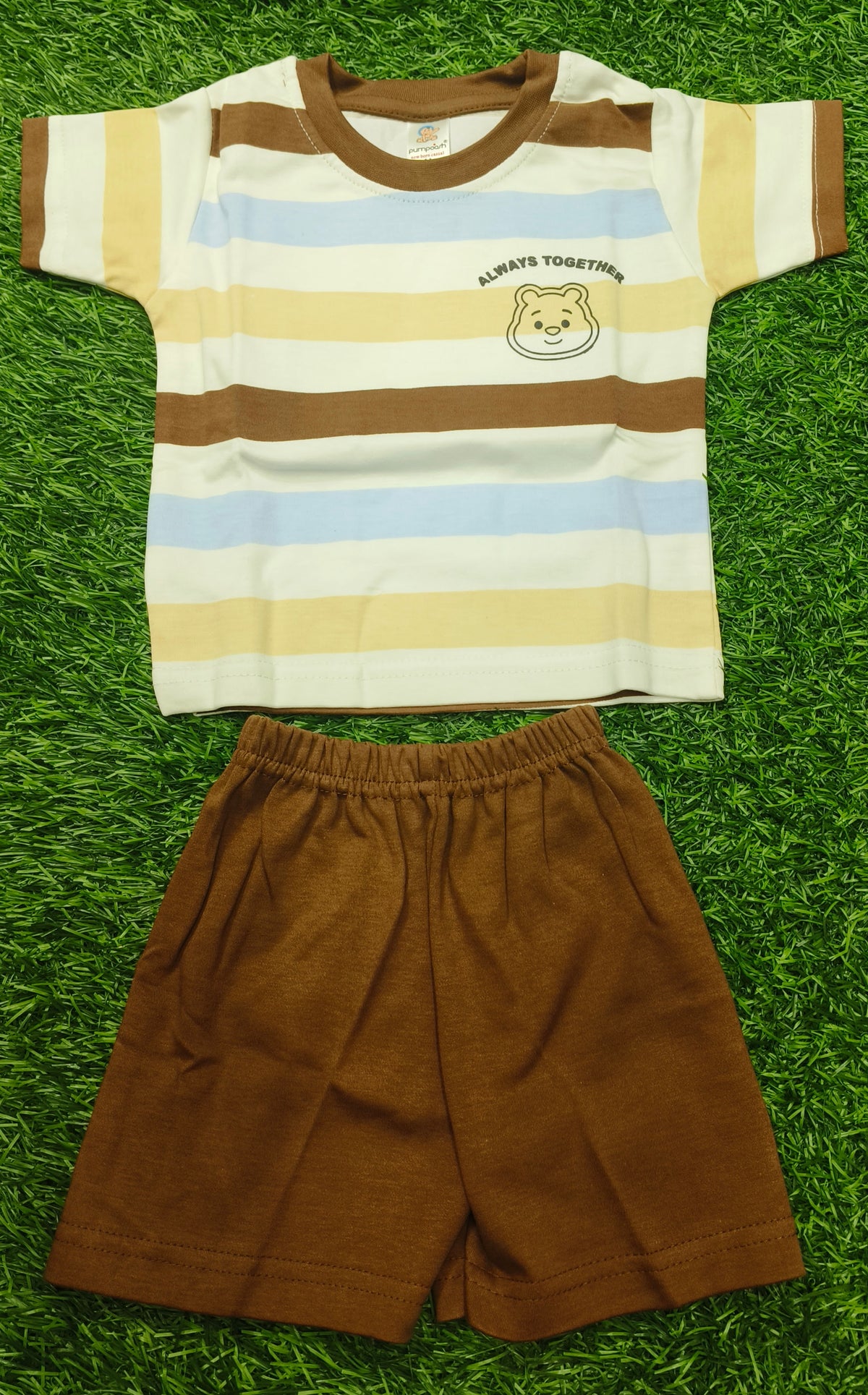 Toddler Boy's Multi-Color Striped T-Shirt and Short Set