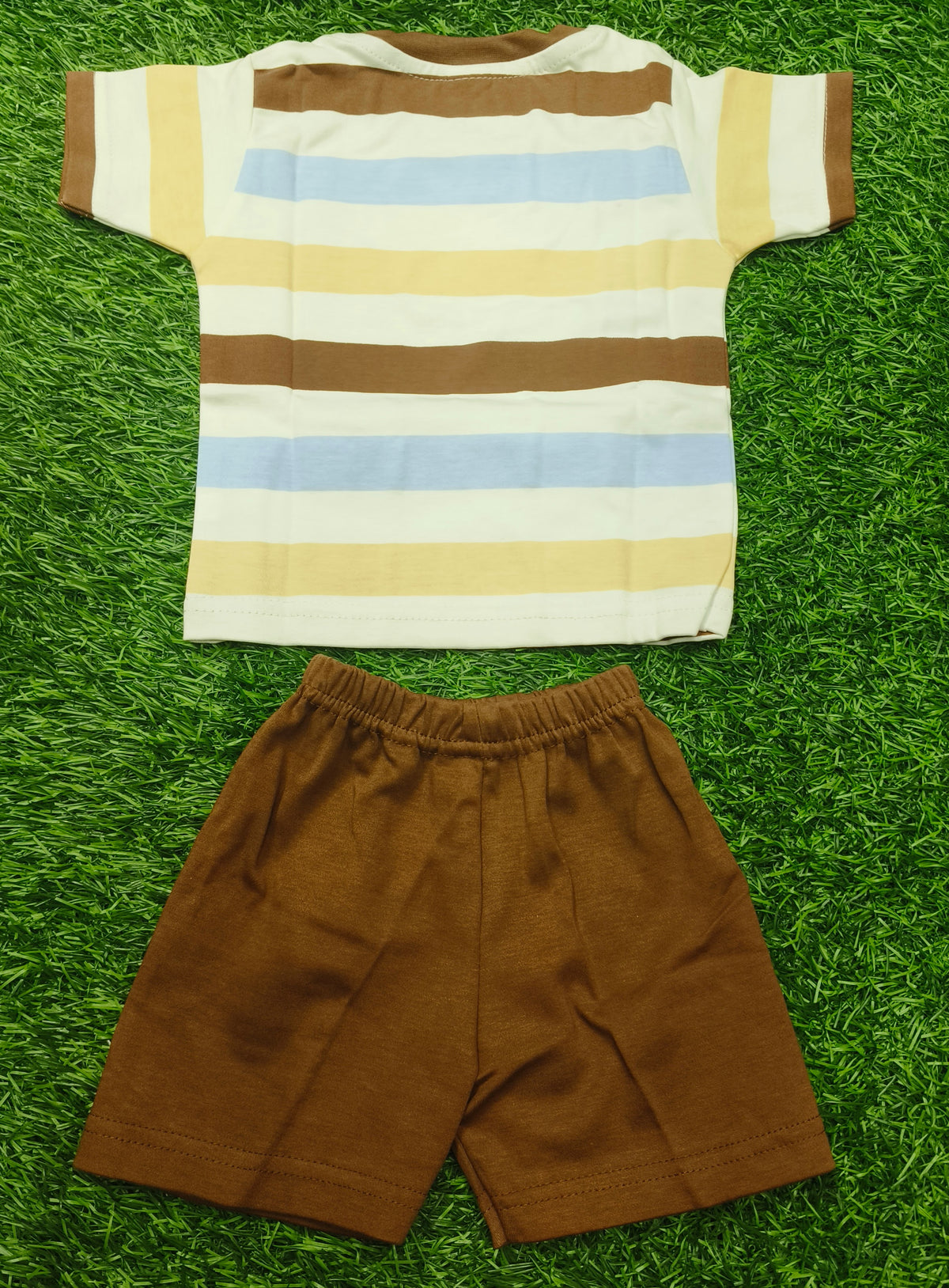 Toddler Boy's Multi-Color Striped T-Shirt and Short Set