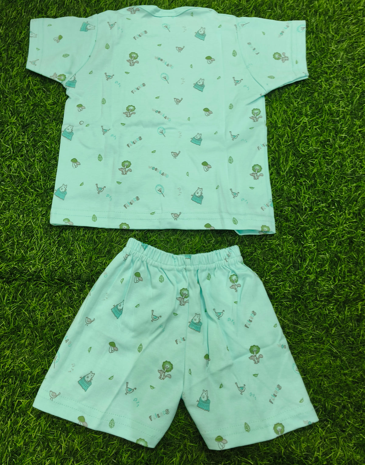 Toddler Boy's Mint Green All-Over Print T-Shirt and Short Set