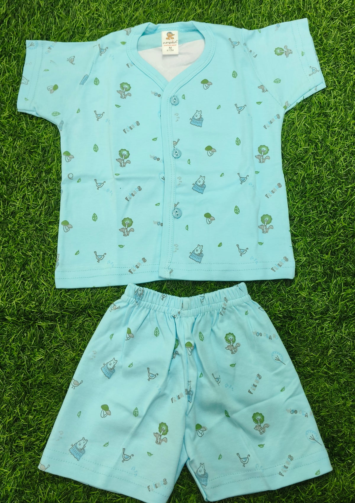 Toddler Boy's Sky Blue All-Over Print T-Shirt and Short Set