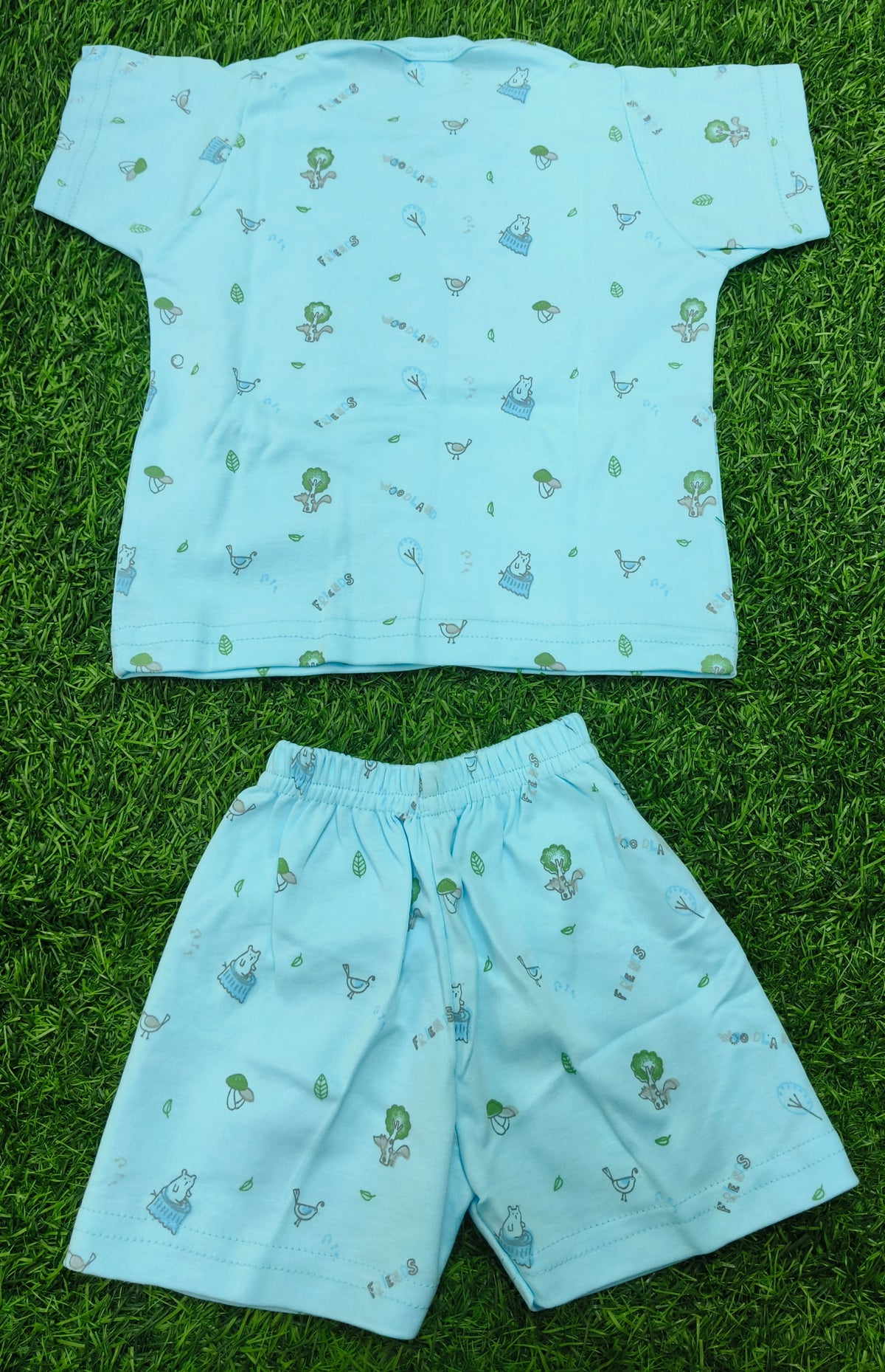 Toddler Boy's Sky Blue All-Over Print T-Shirt and Short Set