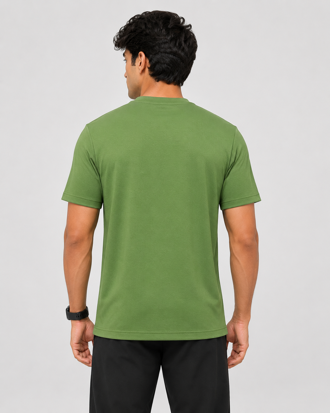 PUMA Men’s Olive Green Textured Sportswear Round Neck T-Shirt