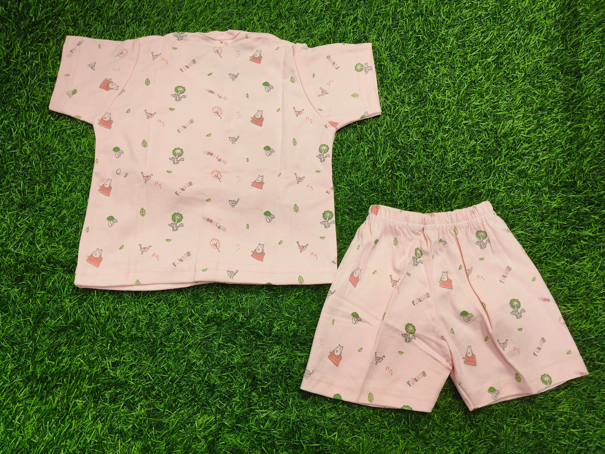 Toddler Boy's Baby Pink All-Over Print T-Shirt and Short Set