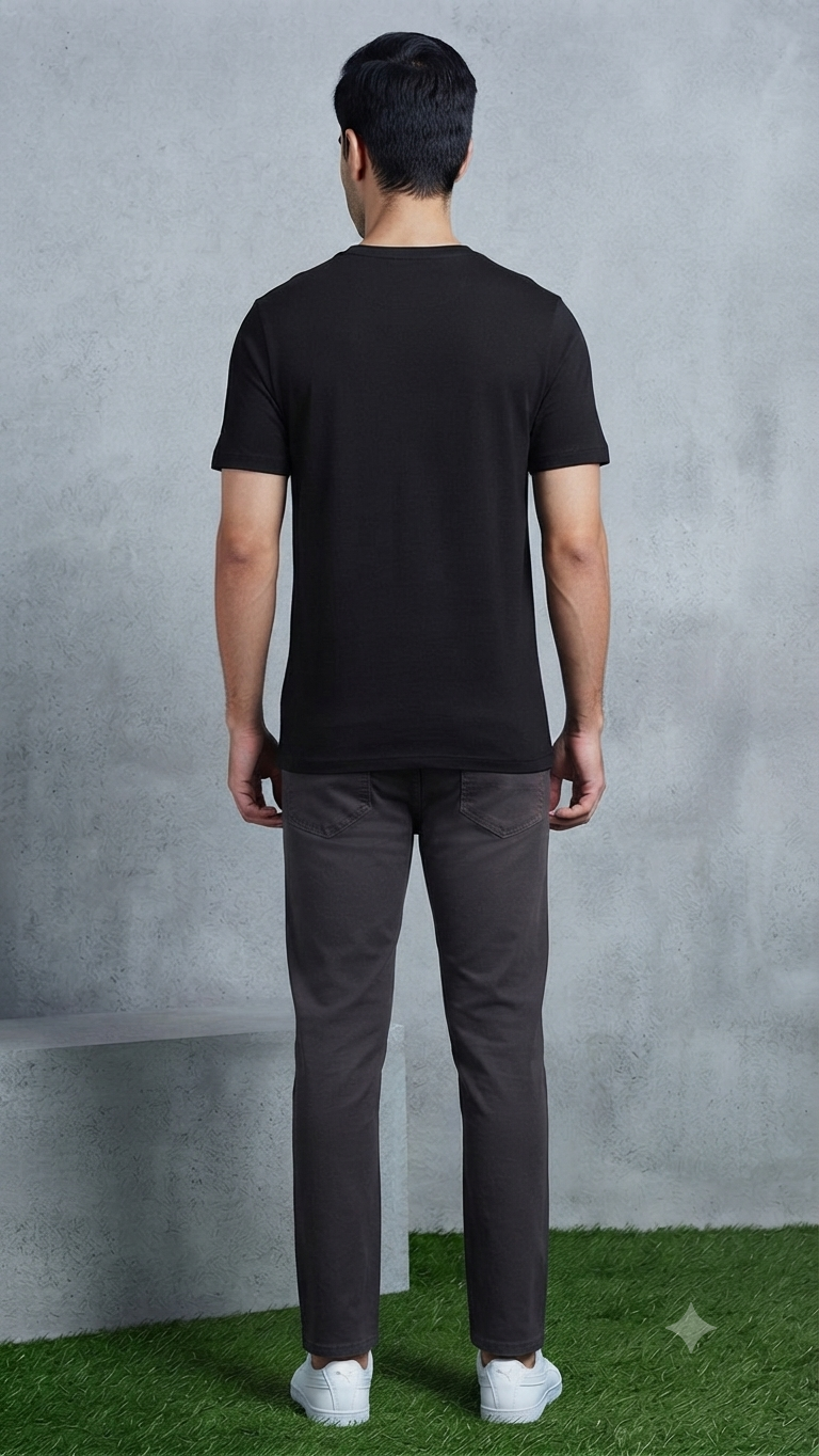 PUMA Men’s Black Cat Logo Graphic Printed Round Neck T-Shirt