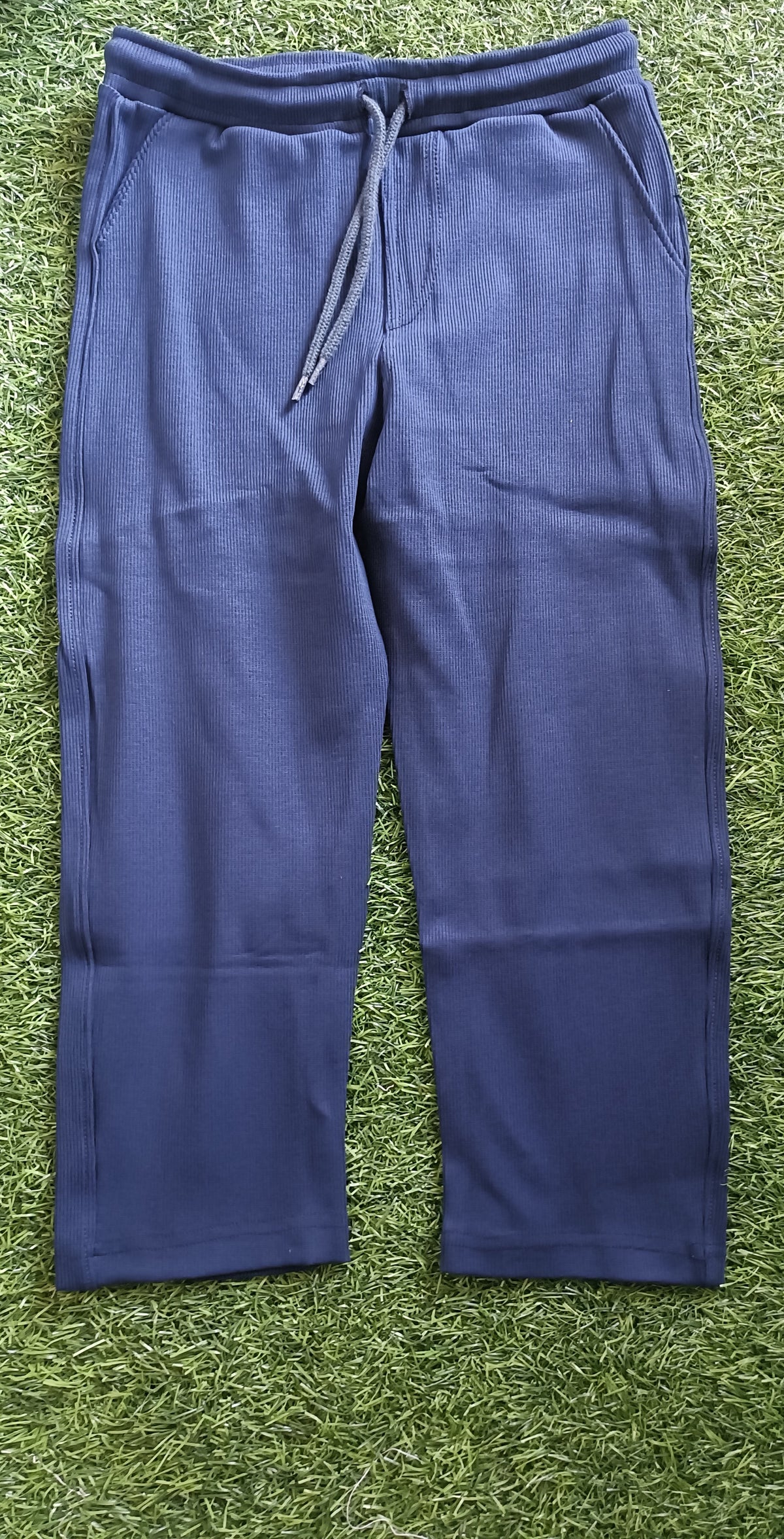 Boys Navy Blue Rib Fabric Track Pant