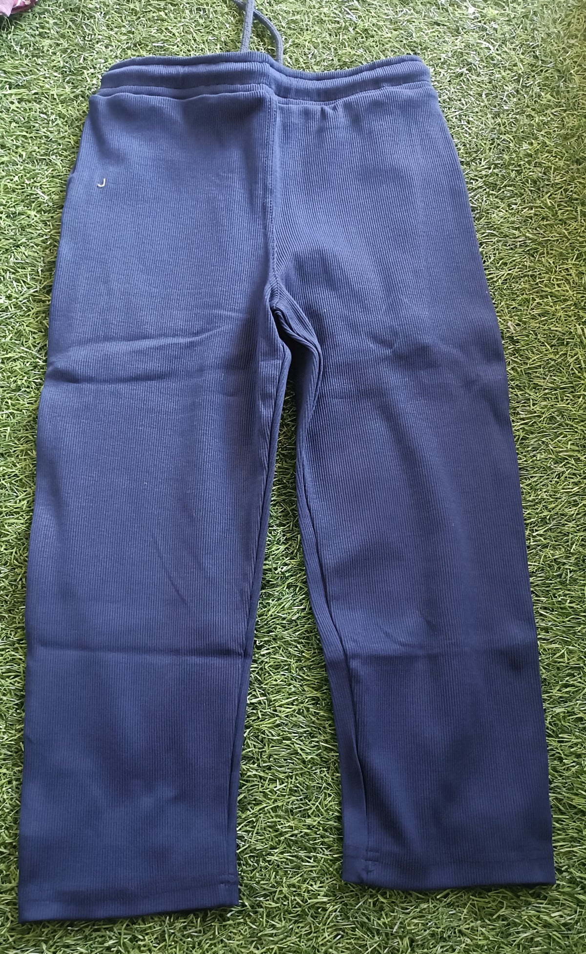 Boys Navy Blue Rib Fabric Track Pant
