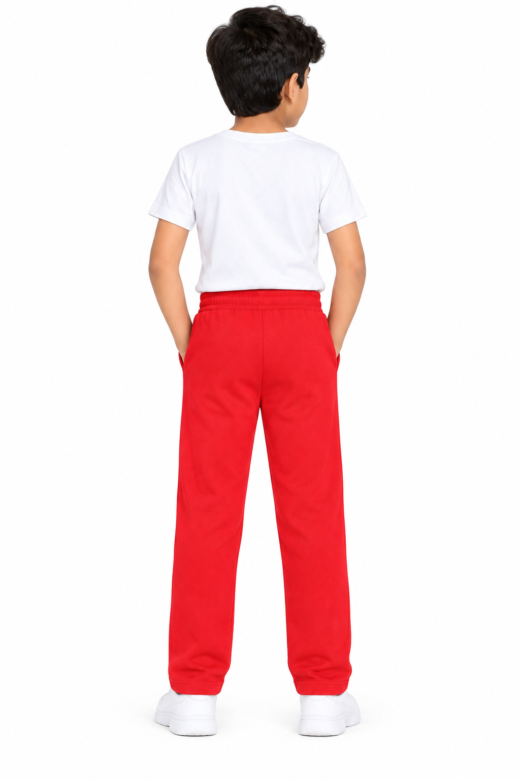 Boys Red Rib Fabric Track Pant