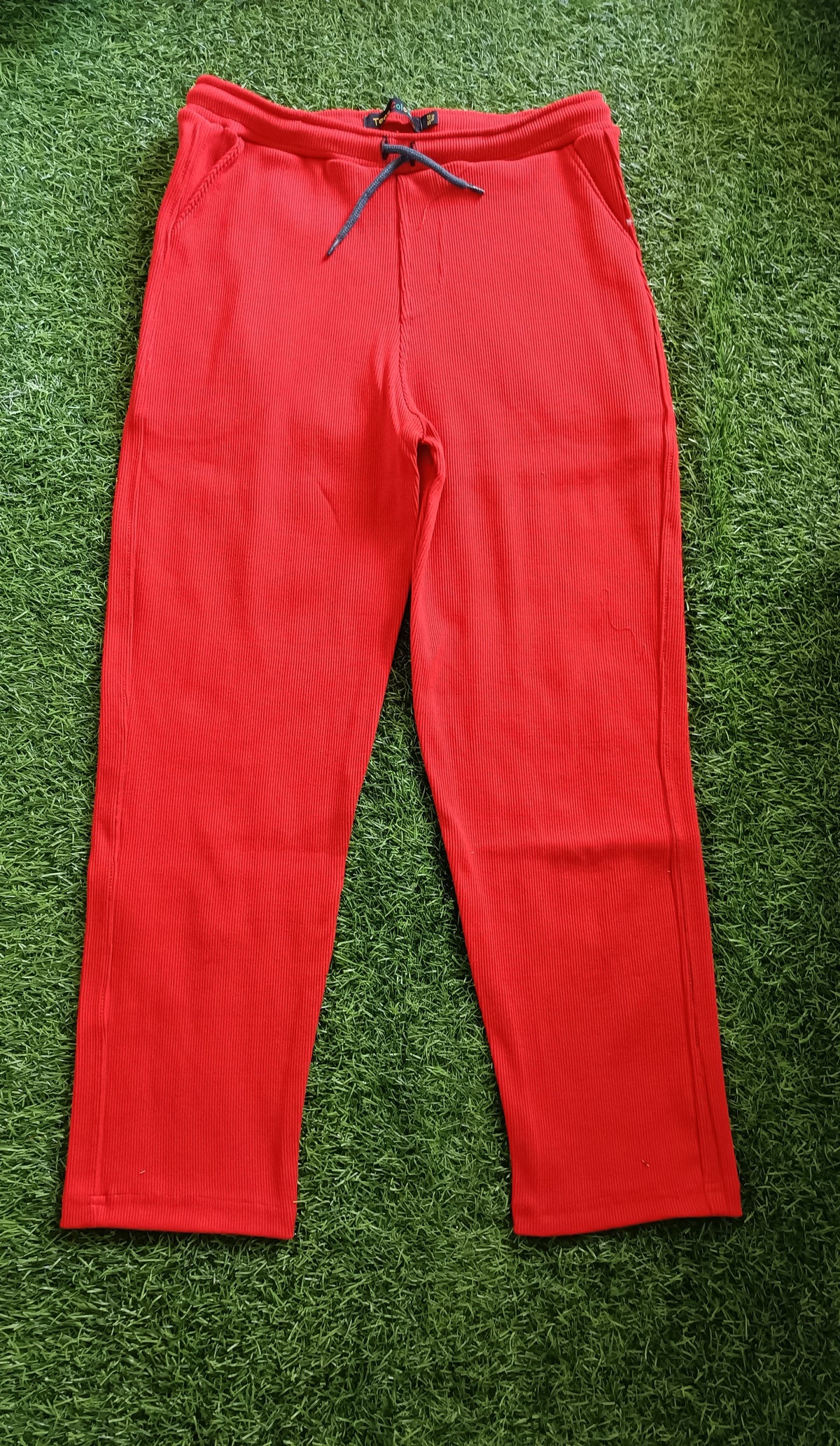 Boys Red Rib Fabric Track Pant