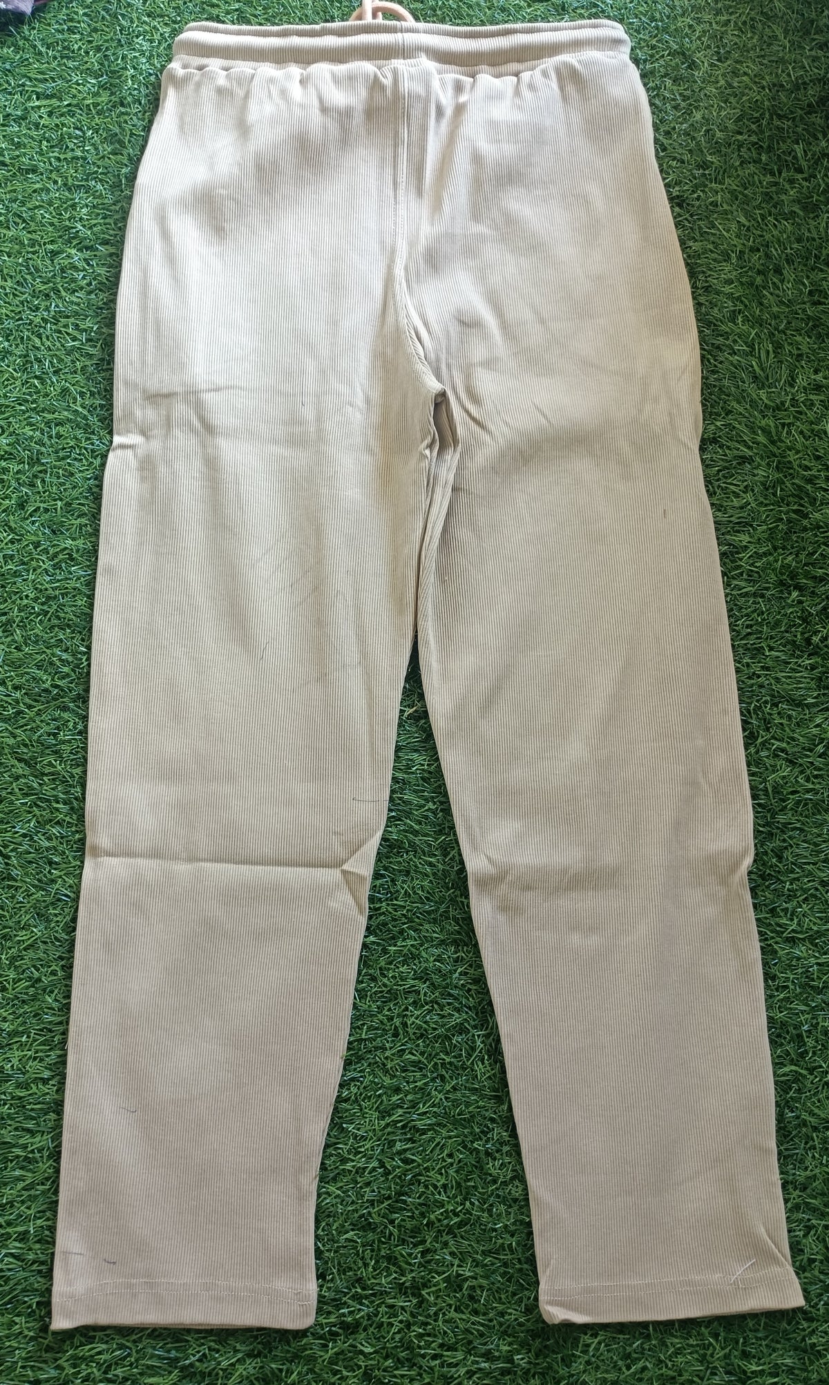 Boys Beige Rib Fabric Track Pant