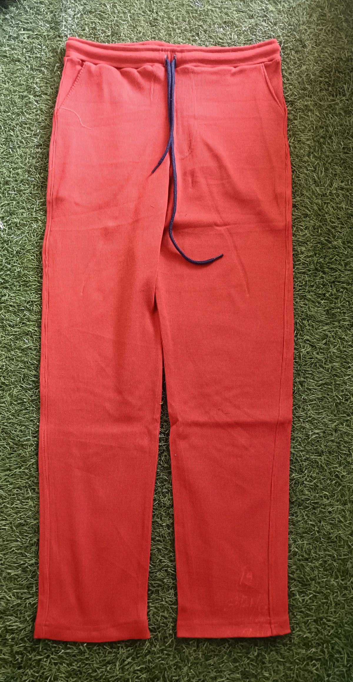 Boys Brick Red Rib Fabric Track Pant
