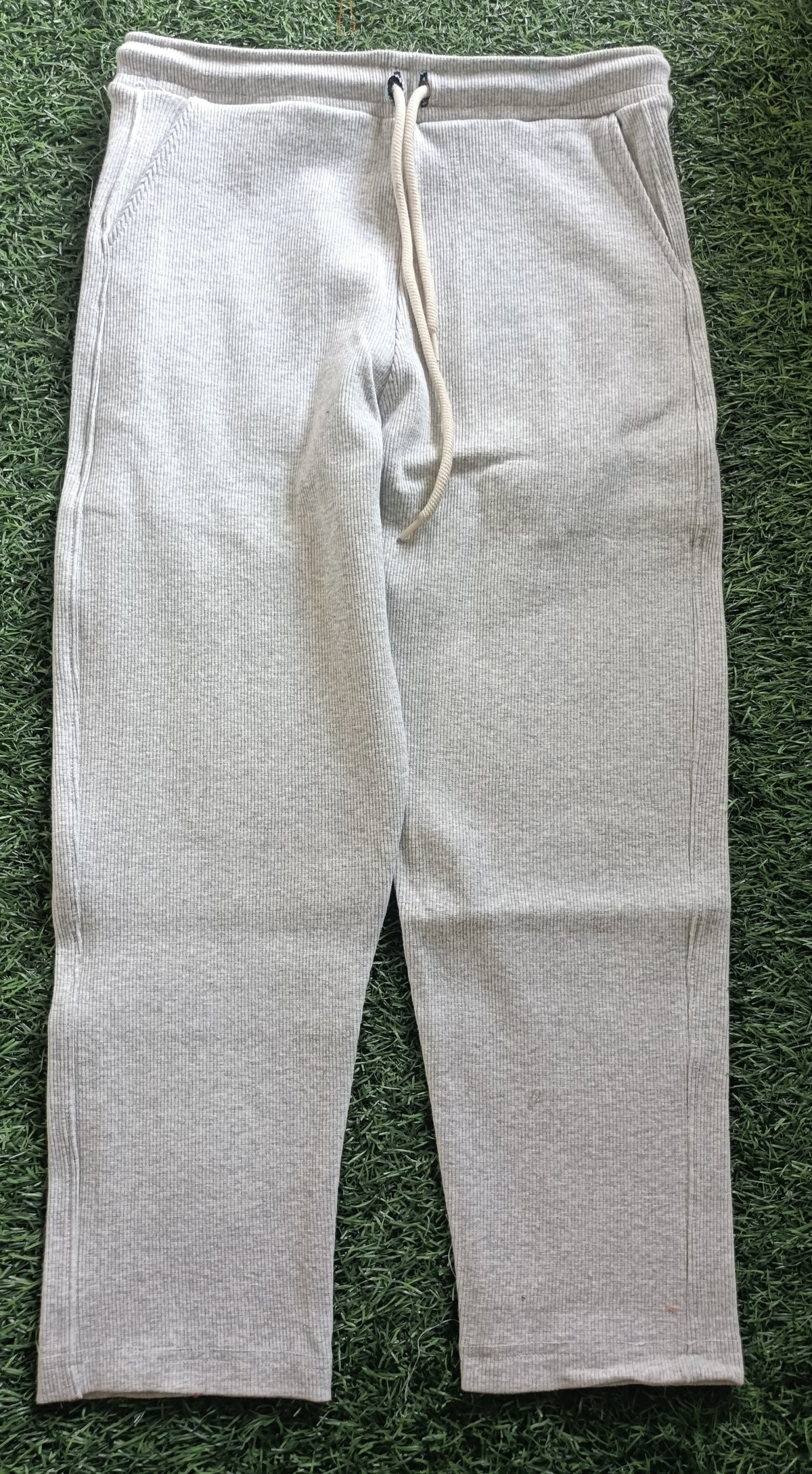 Boys Light Grey Rib Fabric Track Pant