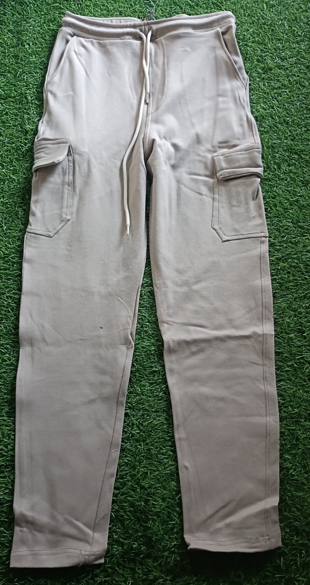 Boys Beige Cargo Track Pant