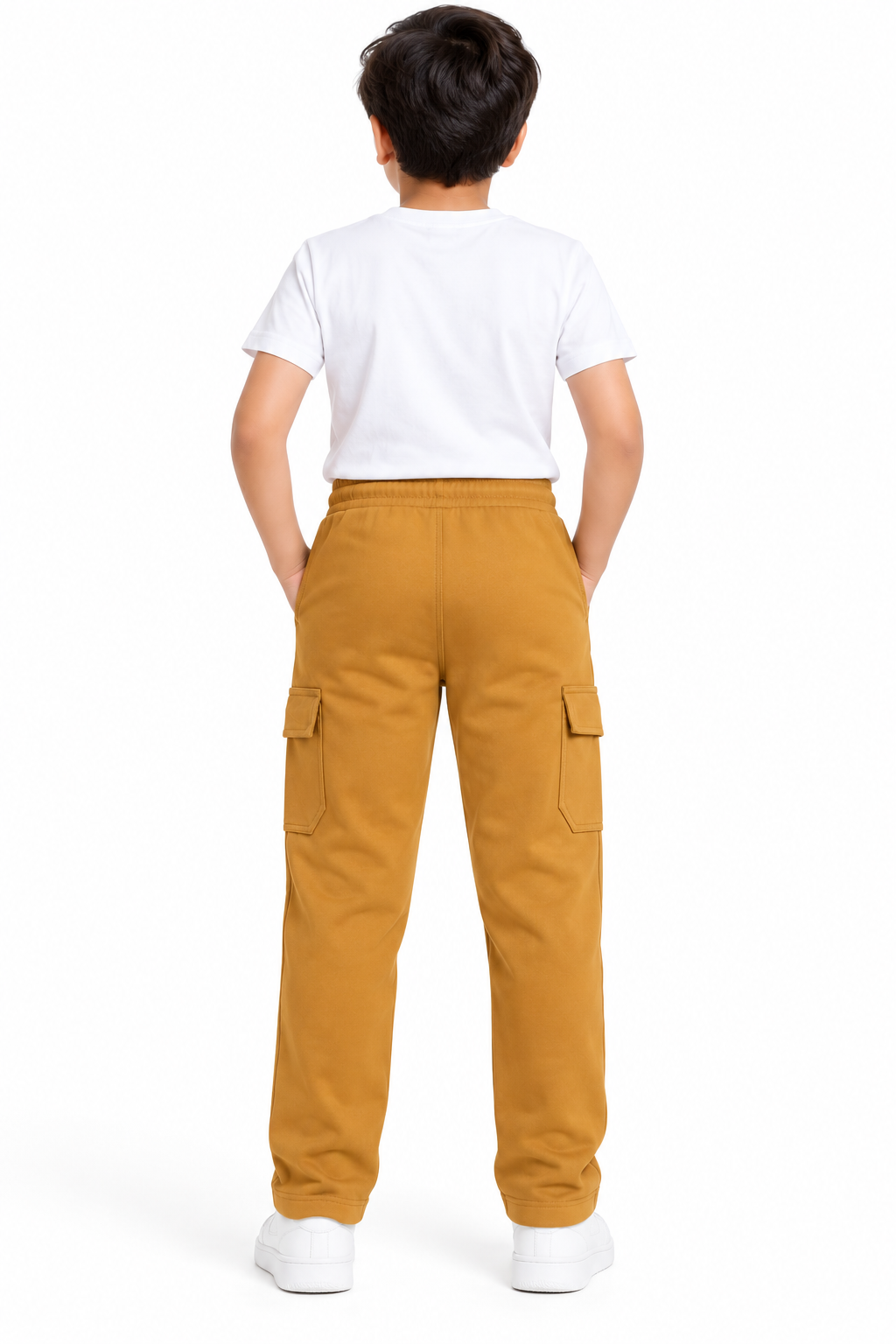 Boys Mustard Yellow Cargo Track Pant