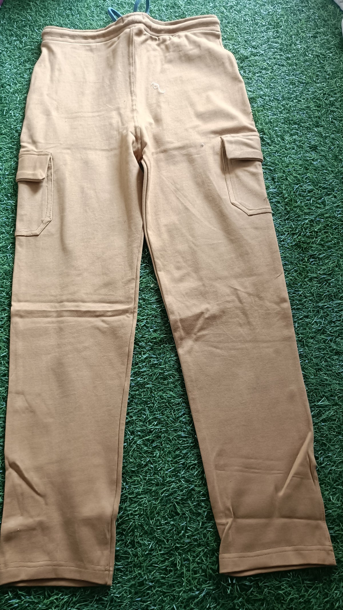 Boys Mustard Yellow Cargo Track Pant