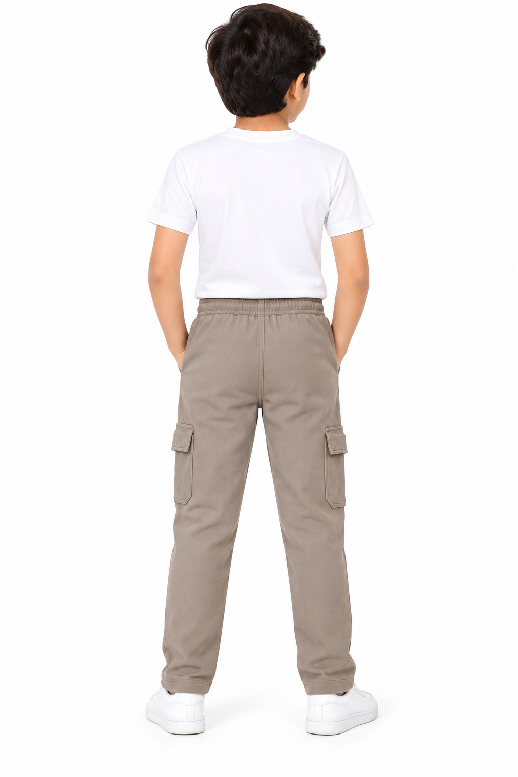 Boys Light Brown Cargo Track Pant