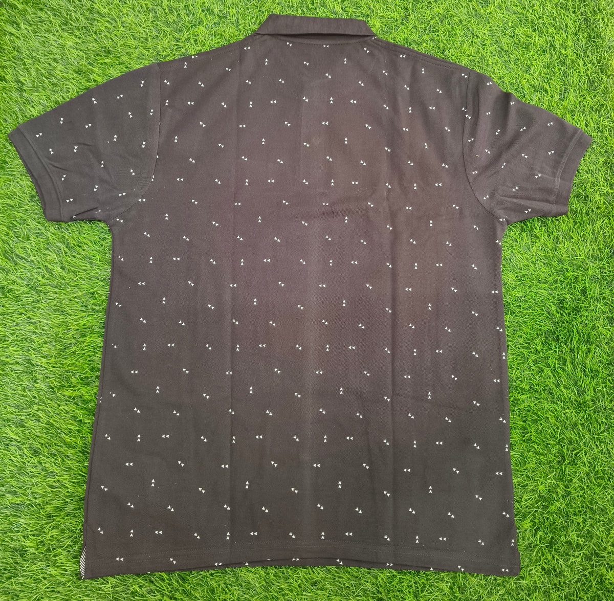Men’s Black Color  Printed Knitted Cotton Polo T-Shirt