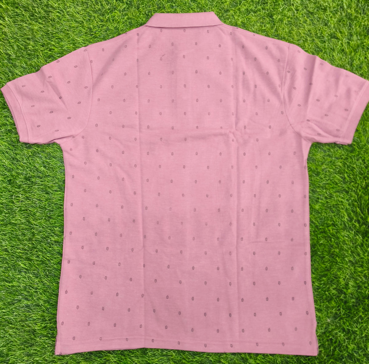 Men’s Light Purple Printed Knitted Cotton Polo T-Shirt