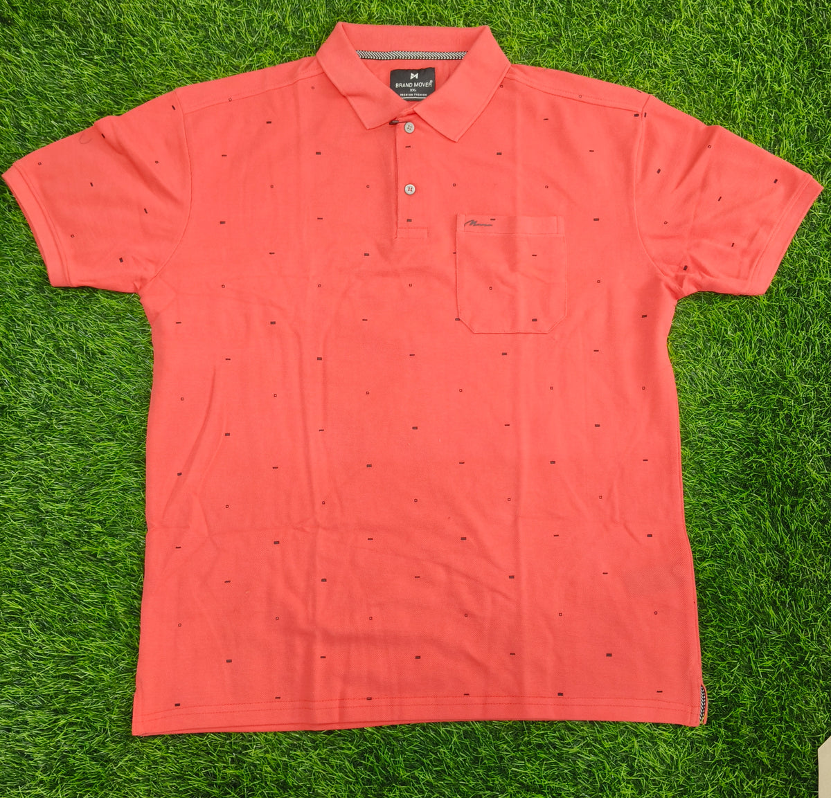 Men's Coral Pink color Knitted Cotton Polo T-Shirt