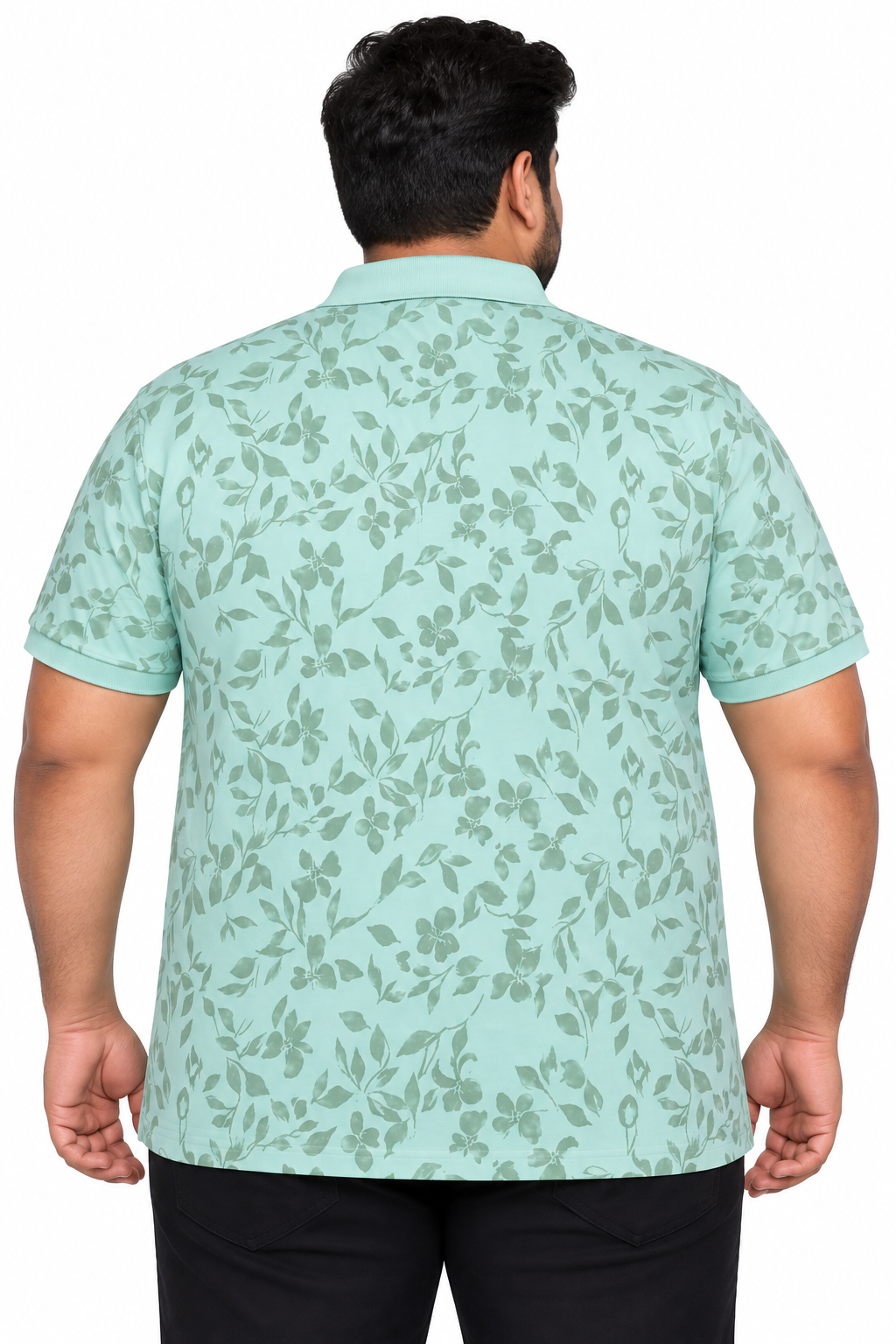 Men’s Light Pista Floral Print Side Slit Polo T-Shirt