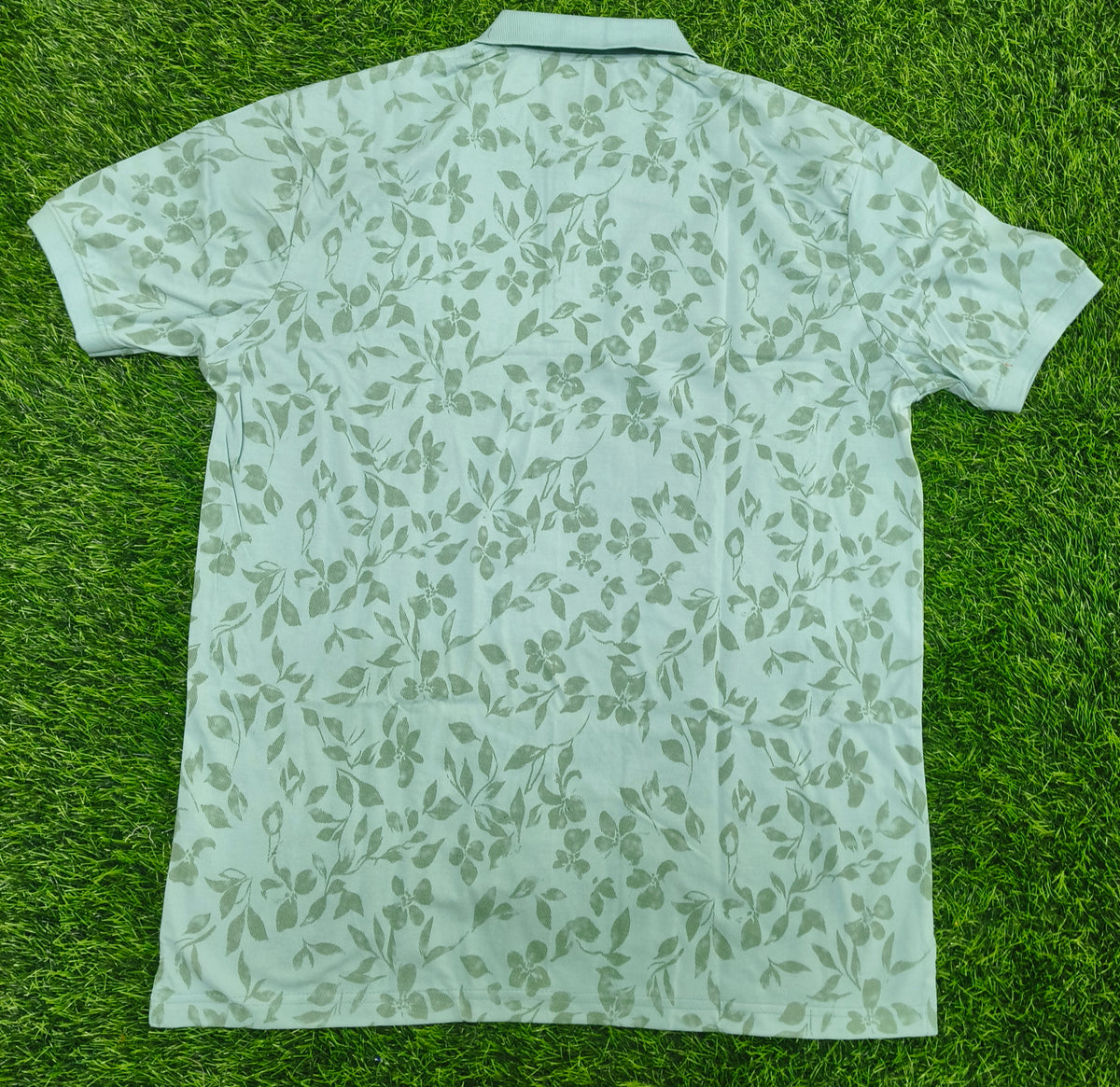 Men’s Light Pista Floral Print Side Slit Polo T-Shirt