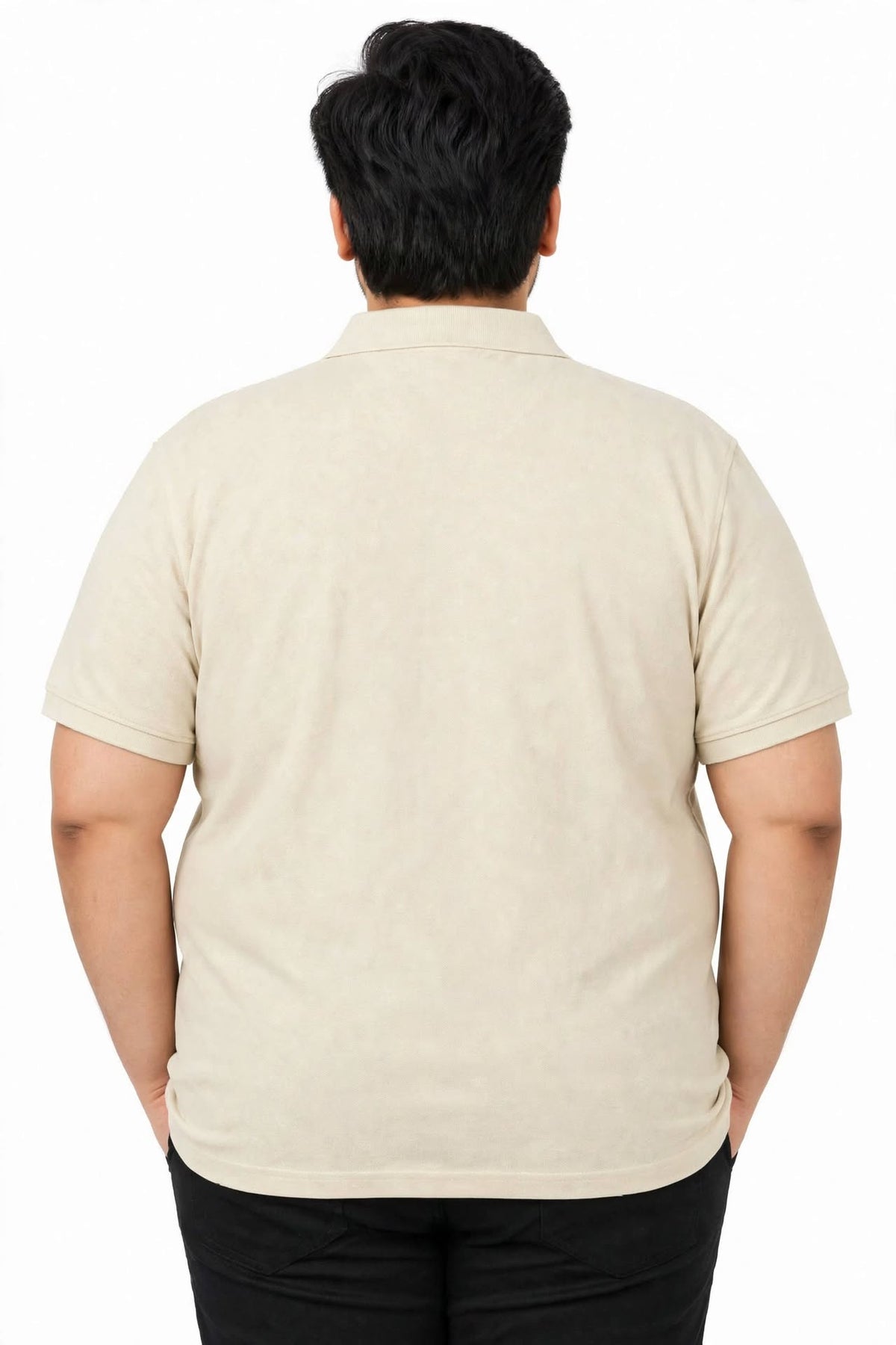 Men’s Beige Polo T-Shirt with Chest Pocket