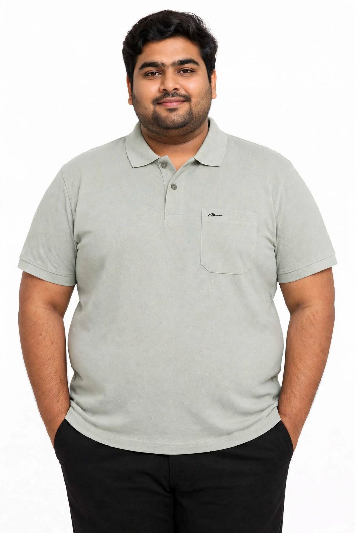 Men’s Light Grey color Polo T-Shirt with Chest Pocket