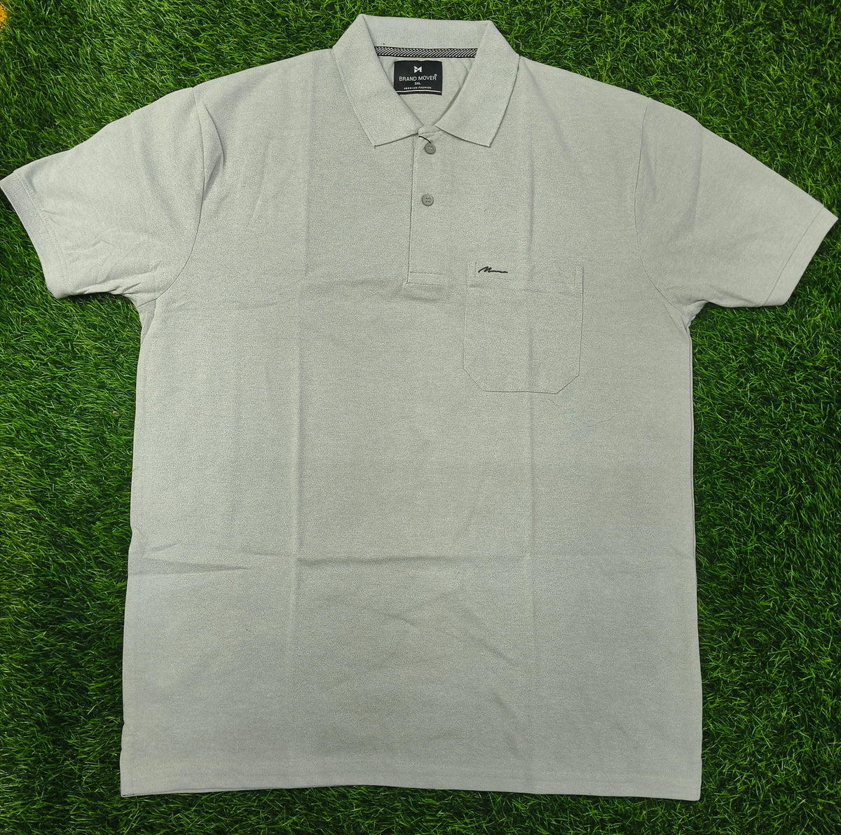 Men’s Light Grey color Polo T-Shirt with Chest Pocket